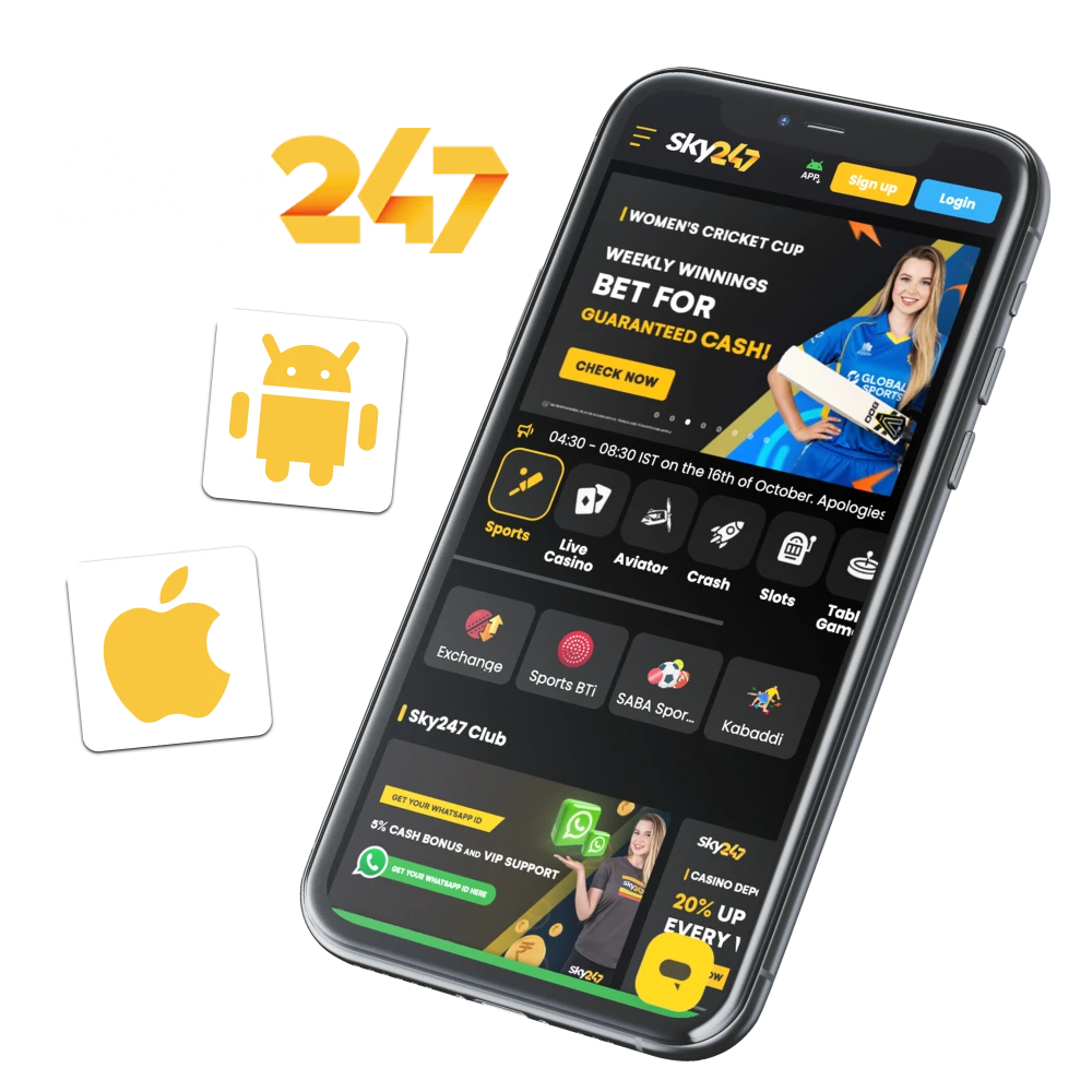 Learn how to download the latest version of the Sky247 app.
