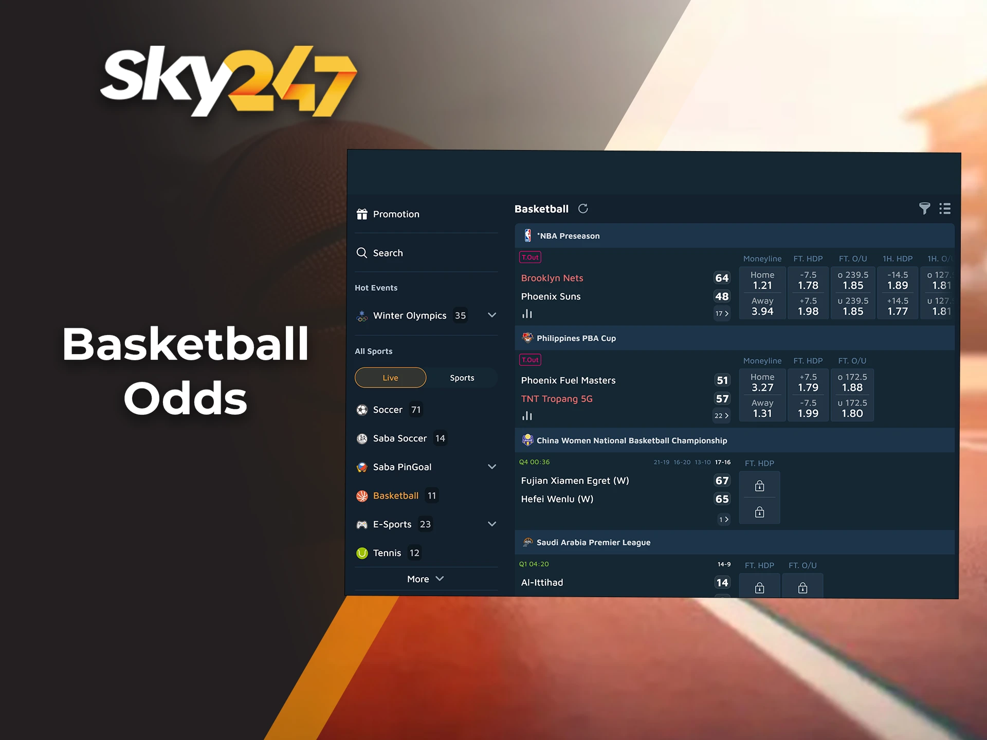 Understand basketball betting odds easily on the Sky247 platform.